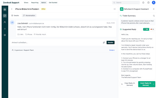 Refurbed AI Support Assistant screenshot 1