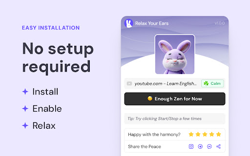 Relax Your Ears - AI Audio Enhancer for Chrome Tabs screenshot 1