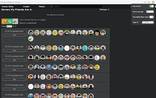Restore Old Roblox Server List screenshot 1