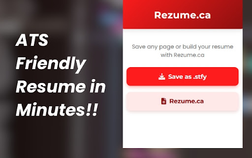 Rezume.ca Resume Extension screenshot 1