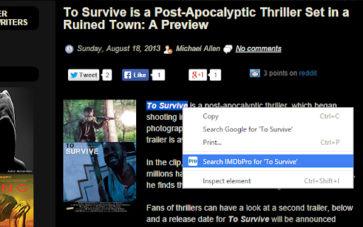 Right-Click Search IMDbPro screenshot 1