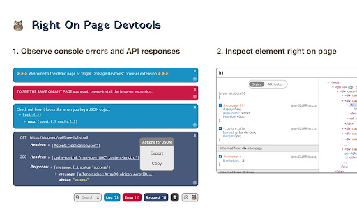 Right On Page Devtools screenshot 1