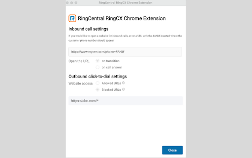 RingCentral RingCX Chrome Extension screenshot 1