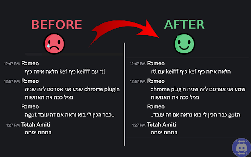 Romeo's Discord Bidi (RTL) Fix screenshot 1