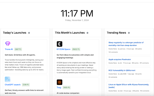 SaaS inspiration hub - A New Tab Extension screenshot 1