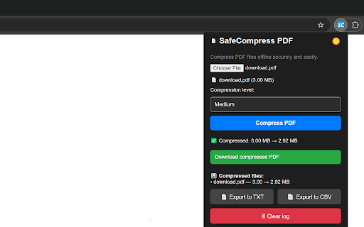 SafeCompress PDF screenshot 1