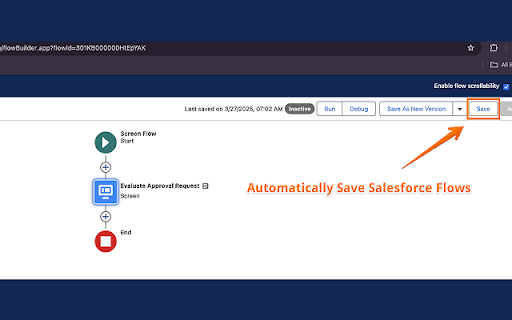 Salesforce Flow Autosaver screenshot 1