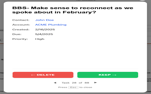 Salesforce Task Cleaner screenshot 1