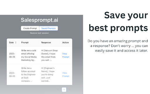 Salesprompt.ai - Sales Email w/ ChatGPT & AI screenshot 1