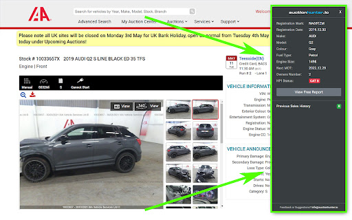 Salvage Auction Research Tool screenshot 1