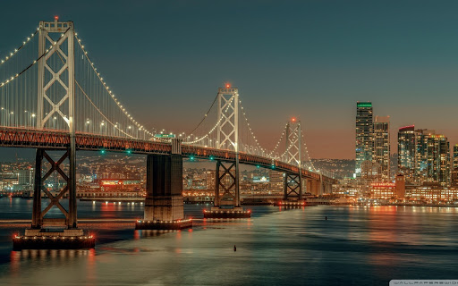 San Francisco-Oakland Bay Bridge at Night screenshot 1