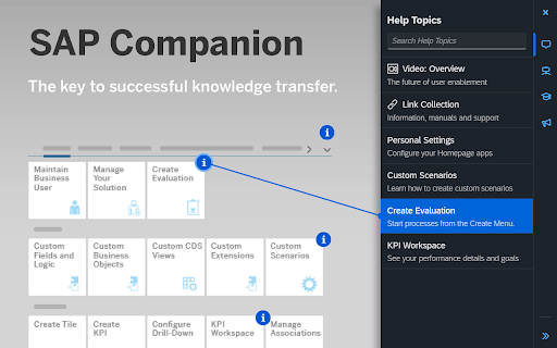 SAP Companion, browser extension screenshot 1