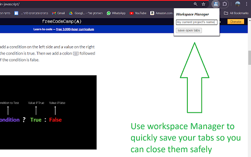 Save Tabs Extension screenshot 1