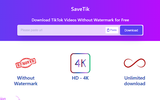 SaveTik - TikTok Video Downloader (No Watermark) screenshot 1
