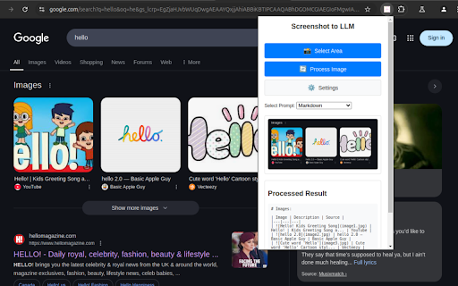 Screenshot to LLM Context screenshot 1