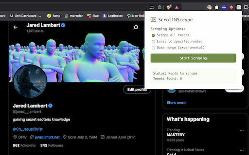 Scrollnscrape screenshot 1