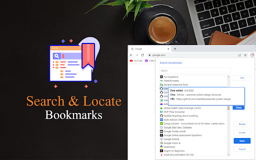 Search & Locate Bookmarks screenshot 1