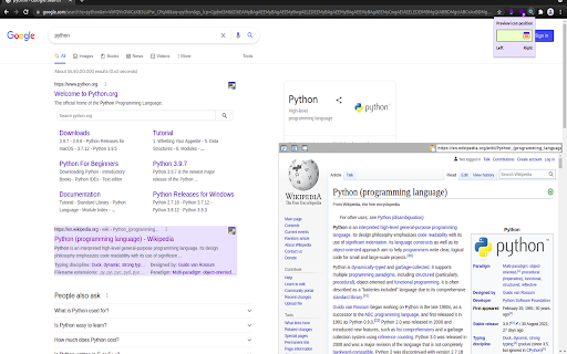 Search result previewer screenshot 1