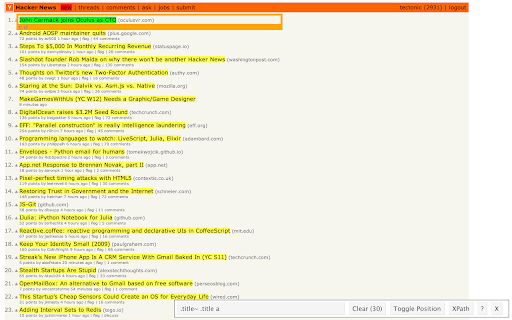 SelectorGadget screenshot 1