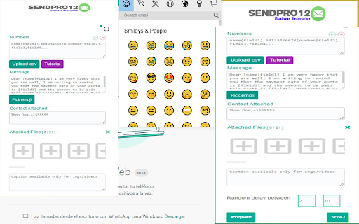 SendPro12 - Send personalized messages screenshot 1