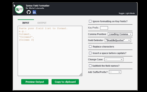 Sense Field Formatter screenshot 1