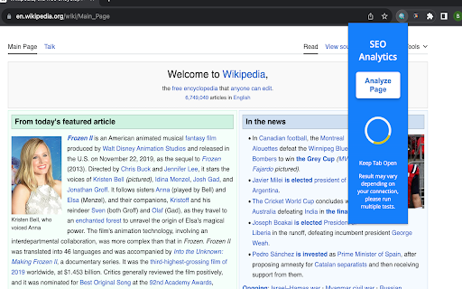 SEO Analytics Extension screenshot 1