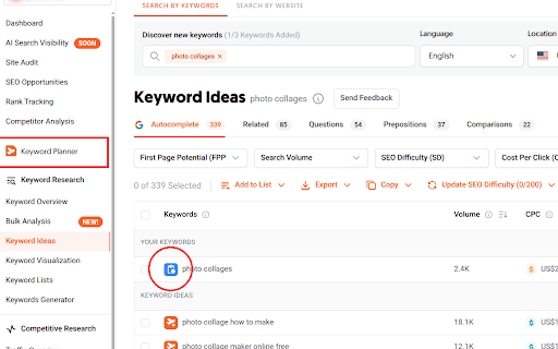 SEO Planner for Ubersuggest screenshot 1