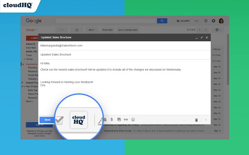 Share and attach files in Gmail™ by cloudHQ screenshot 1