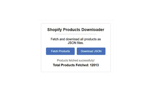 Shopify Products JSON Scraper screenshot 1