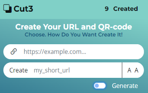 Short url and QR-code screenshot 1