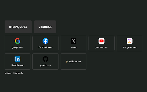 Simple New Tab screenshot 1