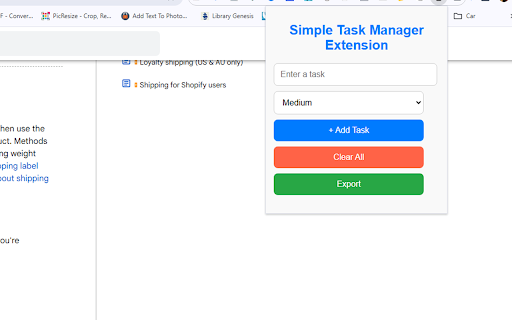Simple Task Manager Extension screenshot 1