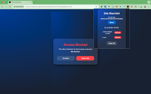 Site Blacklist screenshot 1