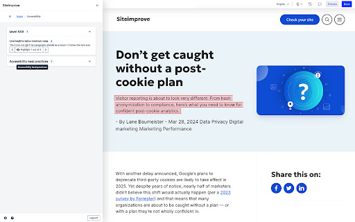 Siteimprove Content Assistant screenshot 1