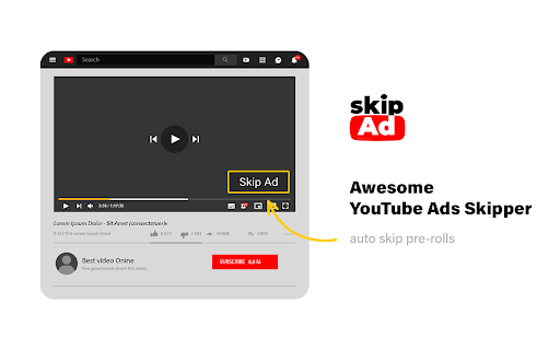 Skip Ad - Ad Block & Auto Ad Skip on YouTube screenshot 1