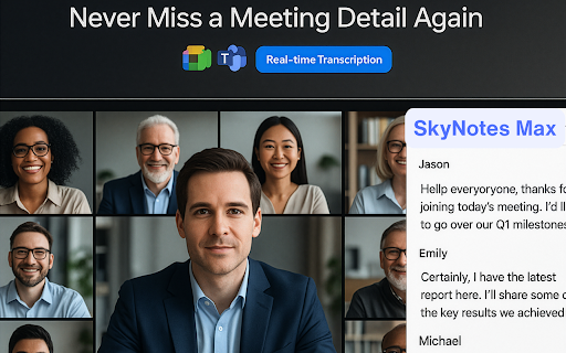 SkyNotes Max - AI Meeting Transcription screenshot 1