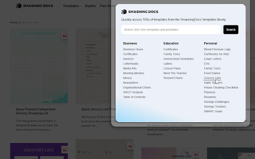 SmashingDocs - Free Google Docs Templates and Printables screenshot 1
