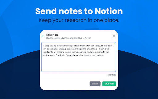 SnapLinks: AI Summaries, Reading Queue, Knowledge Bases, Bookmarks screenshot 1