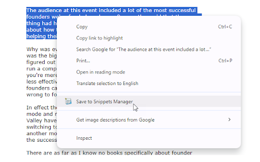 Snippets Manager screenshot 1