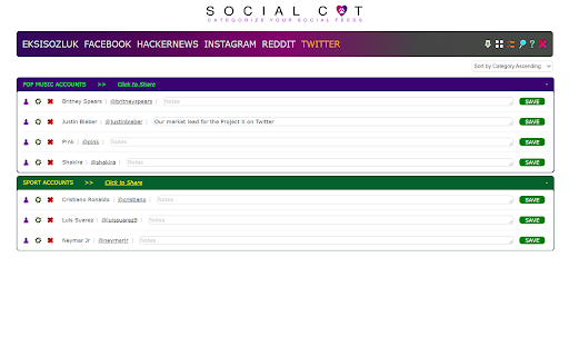 Social Media Rolodex - SOCIAL CAT screenshot 1