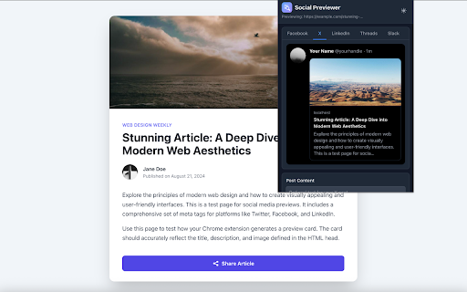 Social Previewer screenshot 1