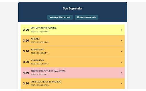 Son Depremler screenshot 1