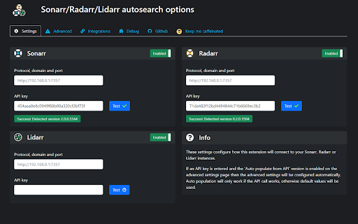 Sonarr/Radarr/Lidarr autosearch screenshot 1