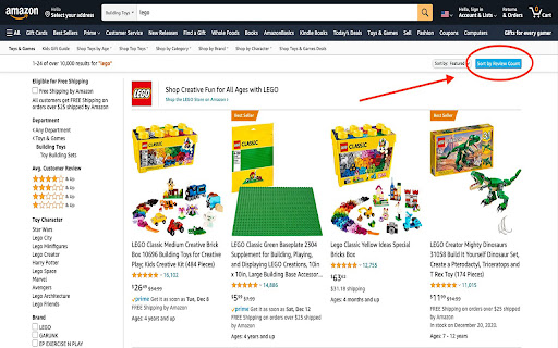 Sort By Review Count for Amazon screenshot 1