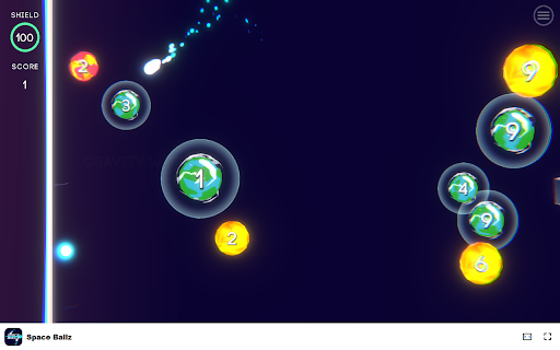 Space Ballz Game - Destroy asteroids with gravity-warping powers! screenshot 1
