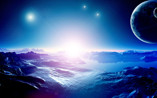 Space Planets Blue Mountains screenshot 1