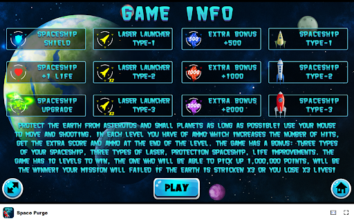 Space Purge Game in Browser - Free & Offline available screenshot 1