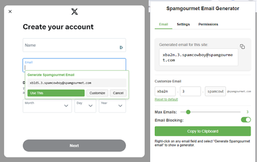Spamgourmet Email Generator (Unofficial) screenshot 1
