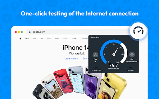 Speed test for Chrome - wifi speed test screenshot 1