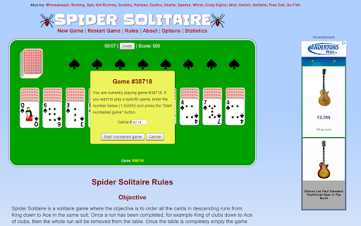 Spider Solitaire screenshot 1